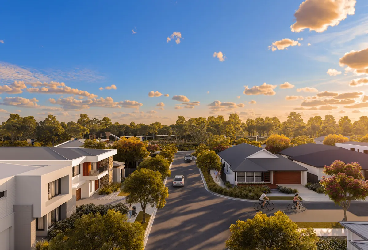 Artist's impression of a SOUL streetscape of contemporary homes